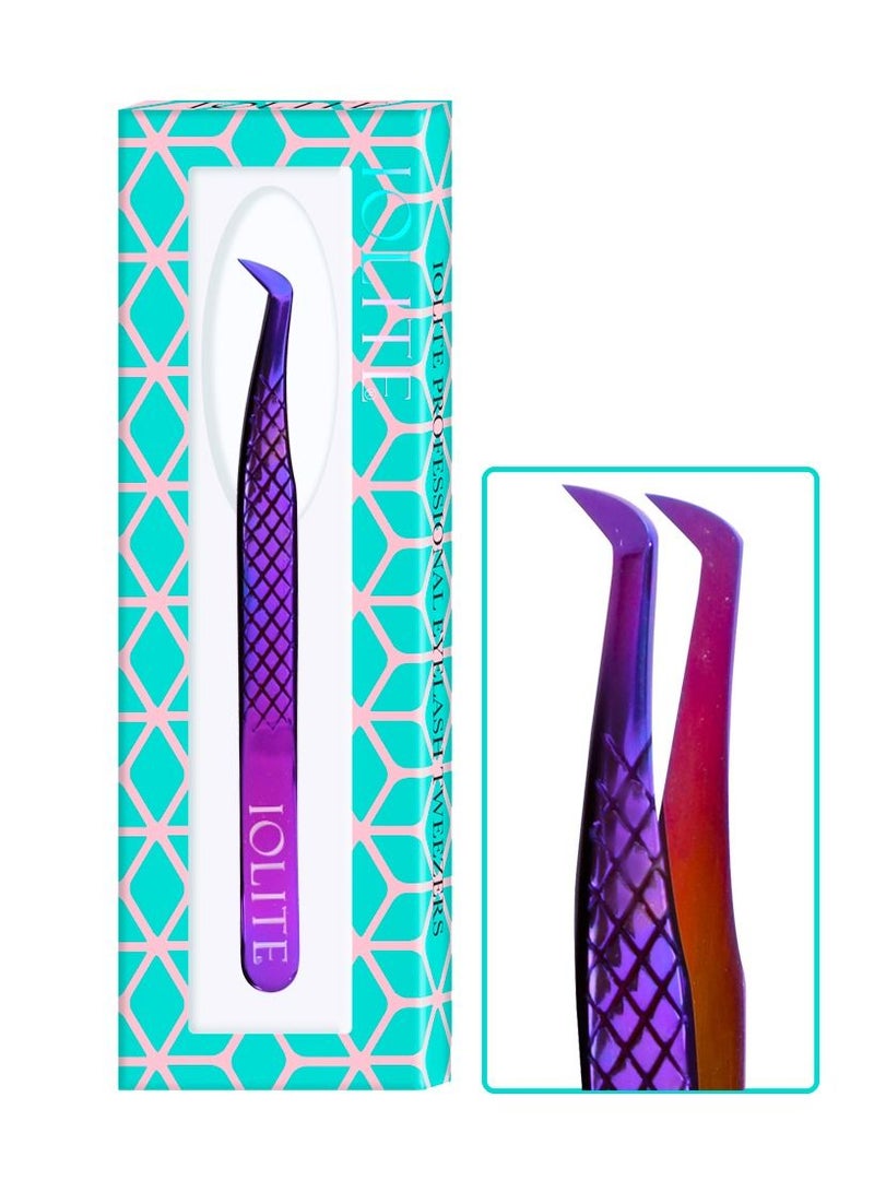 IOLITE ملقط تمديد الرموش لتمديد الرموش ملقط رموش من الفولاذ المقاوم للصدأ لعزل الرموش ذات الحجم الكبير - Image 1