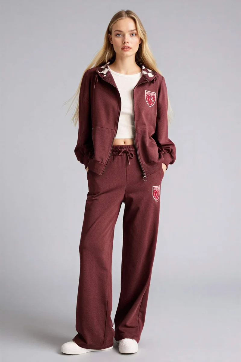 DeFacto Wide Leg Harry Potter Licensed Slogan Pattern Trousers