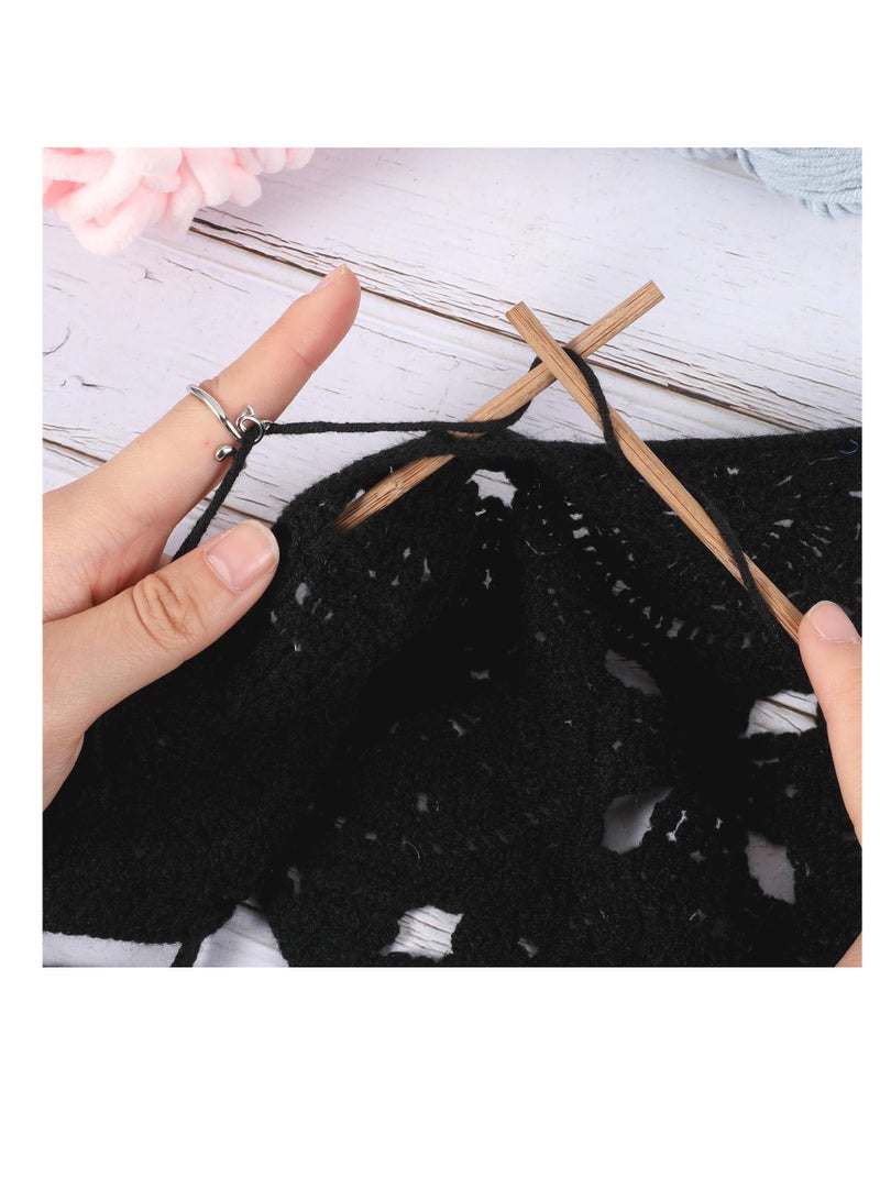 سونسر طقم حلقات دليل الحياكة، 6 قطع بتصميم قطة، حامل دليل غزل قابل للتعديل للكروشيه والنسيج والحرف اليدوية - Image 4