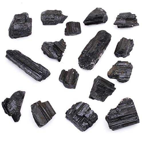 DANCING BEAR Black Tourmaline Crystals Bulk (1/2 LB Medium Pieces), Includes: (1) Selenite stick & Information cards, Rough Raw Natural Stones for Good Vibes, Reiki Energy Made in USA - Image 4