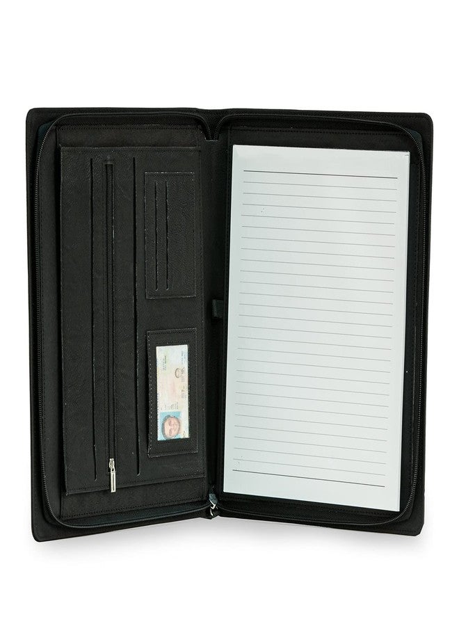 Bey-Berk U.S. Army Seal Leatherette Zippered Padfolio (Black), Letter-Size Portfolio Organizer with United States Army Seal and Writing Notepad - Image 2