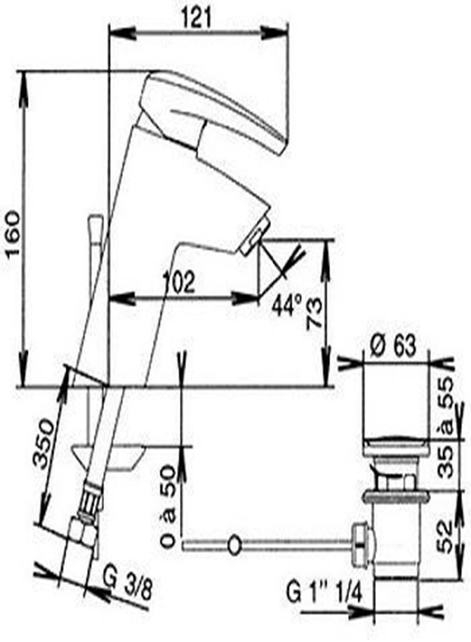 Jacob Delafon Panash Basin Mixer E72240 - Image 2
