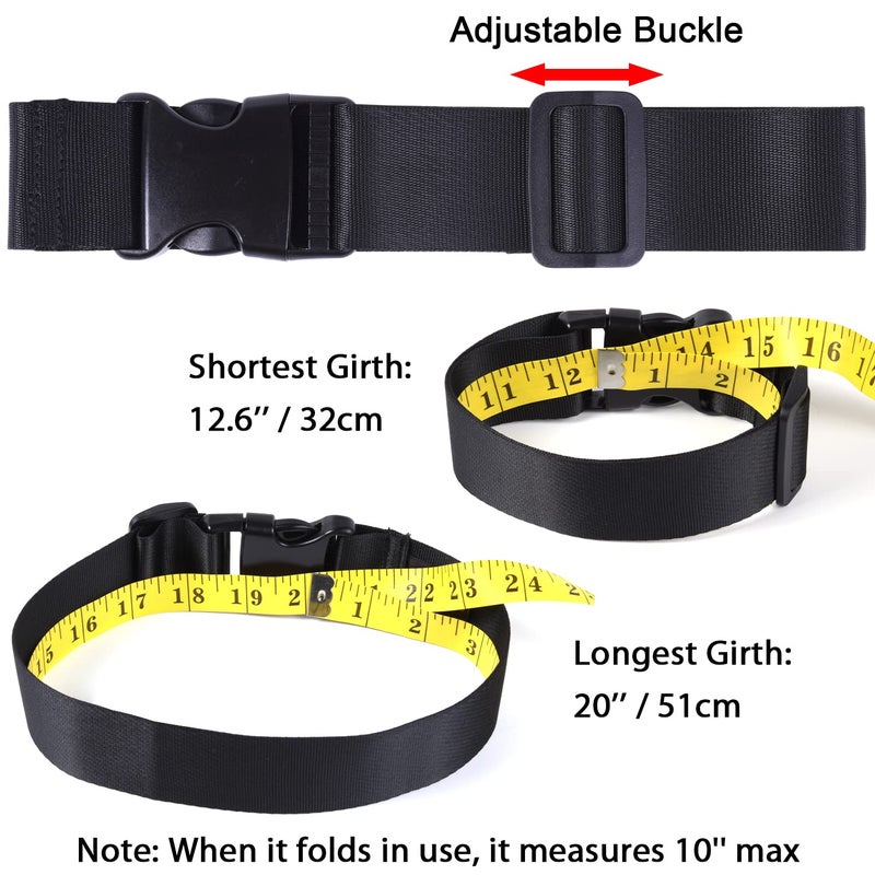 Wisdompro 2 Pcs Add a Bag Luggage Strap, Heavy Duty Adjustable Suitcase Belt Travel Attachment Travel Accessories for Connecting Your Luggage Together - Black - Image 3