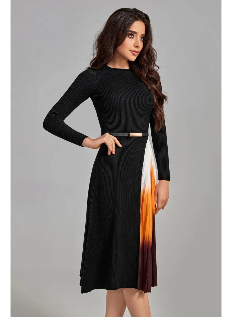 Bella Barnett  Reese Gradient Patchwork Pleated Midi Dress for Women | Best Price UAE