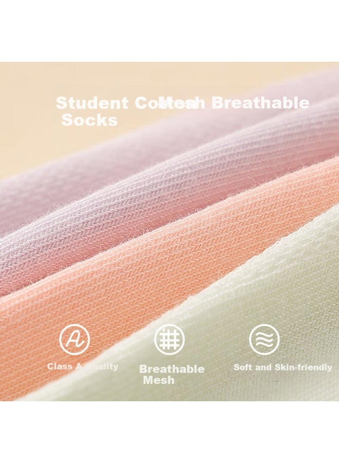Red Bean Children's Socks Summer Thin Boys And Girls Mesh Breathable Cotton Socks Baby Mid-tube Four Seasons Socks W5022 20-22 - Image 1