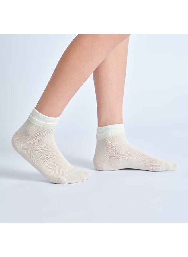 Red Bean Children's Socks Summer Thin Boys And Girls Mesh Breathable Cotton Socks Baby Mid-tube Four Seasons Socks W5022 20-22 - Image 2