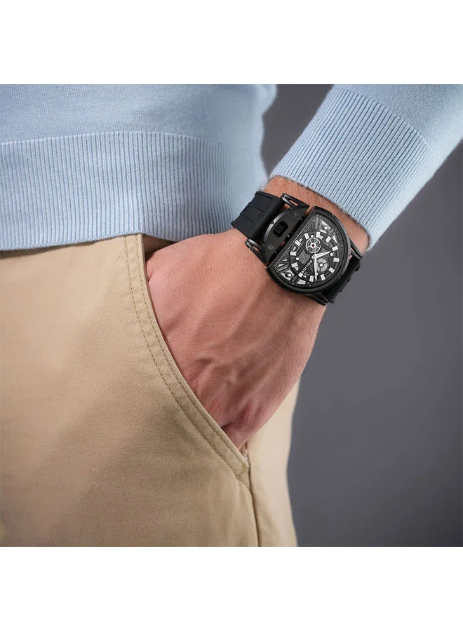 Police Black 2 Men's Daintree 2.0 Black Dial Black Silicone Strap Analog Watch for Men - 46mm for Men | Best Price UAE