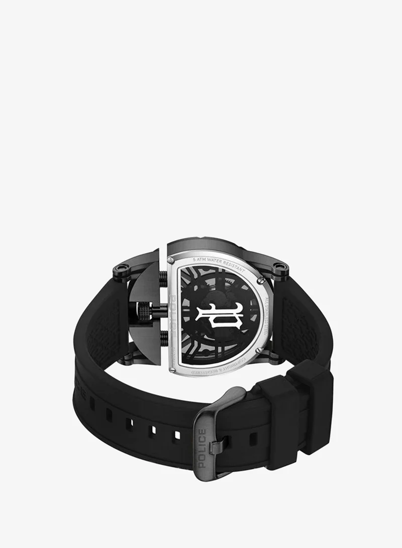 Police Black 2 Men's Daintree 2.0 Black Dial Black Silicone Strap Analog Watch for Men - 46mm for Men | Best Price UAE