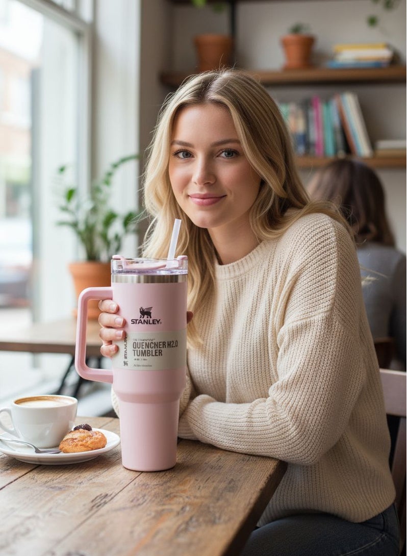 Stanley 2 Pieces Stanley Quencher H2.0 FlowState Stainless Steel Vacuum Insulated Tumbler with Lid and Straw for Water, Iced Tea or Coffee, Smoothie and More,40 oz - Image 2