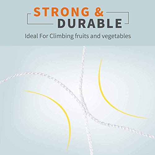 Tcamp Heavy-Duty Polyester Garden Trellis Net Plant Support Netting for Climbing Plants Outdoor, Flexible String Net for Bean Pea, White Grow Tent (5Ft x 30Ft, 3.5" Opening Mesh, 1 Pack) - Image 3