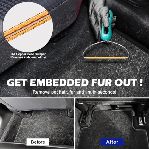 Airbee Pet Hair Remover 3-Pack, Dog Cat Hair Remover, Lint Shaver Cleaner Pro, Fur Removal Tool, Portable Carpet Scraper, Fuzz Rollers Hairball Brush for Carpets, Clothes, Car Mats, Couch, Pet Bed, Furniture - Image 2