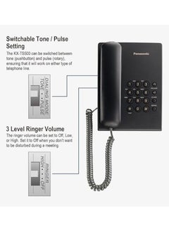 Panasonic Panasonic KX-TS500FX Integrated Corded Telephone, Black  - Image 3