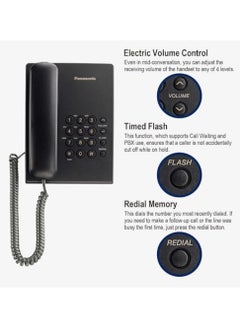 Panasonic Panasonic KX-TS500FX Integrated Corded Telephone, Black  - Image 2