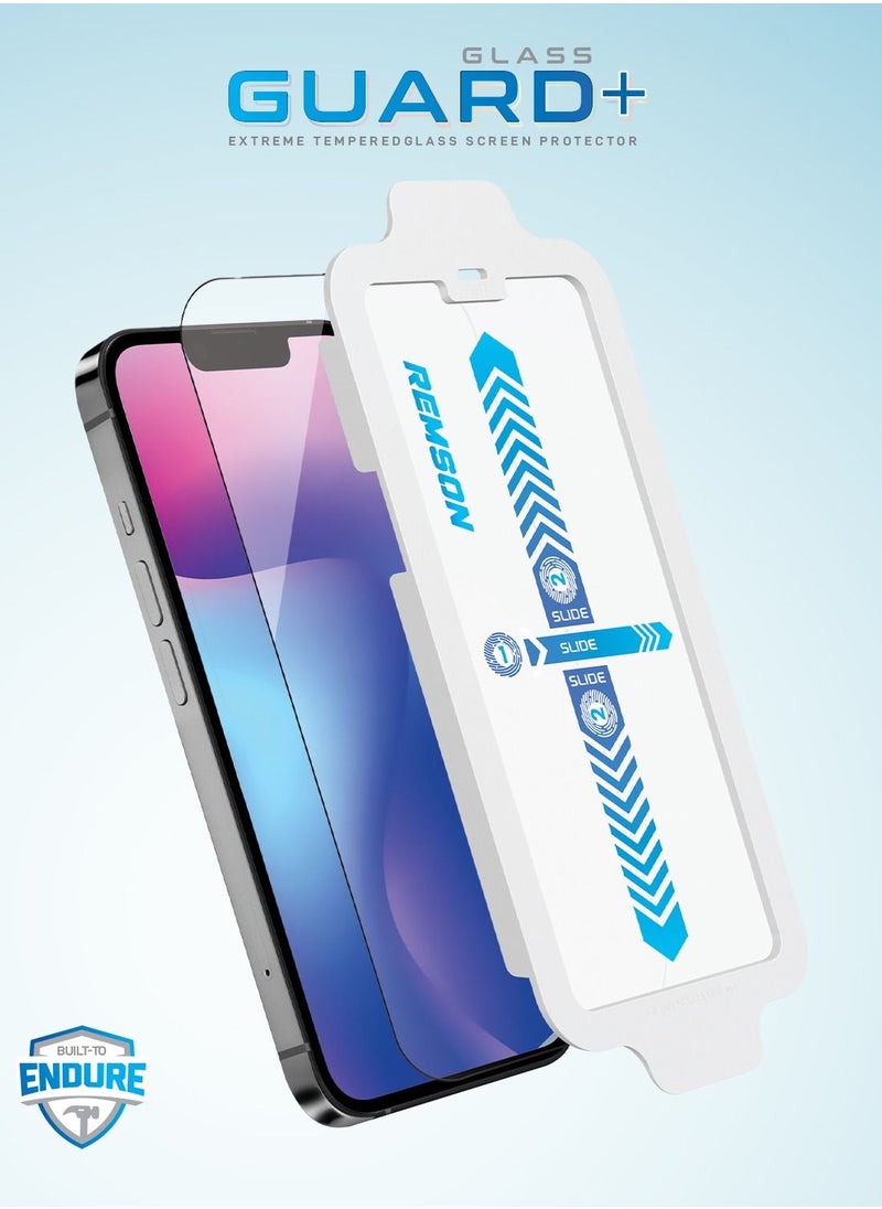 Remson Glass Guard Pro + 9H Tempered Glass Screen Protector Full Coverage HD Clear with Auto Alignment Installation Tool Designed for iPhone 13 Pro 6.1 inch