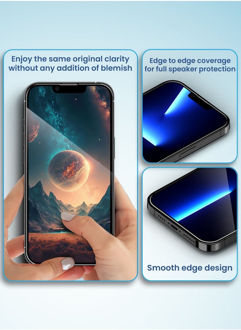 Remson Glass Guard Pro + 9H Tempered Glass Screen Protector Full Coverage HD Clear with Auto Alignment Installation Tool Designed for iPhone 13 Pro 6.1 inch