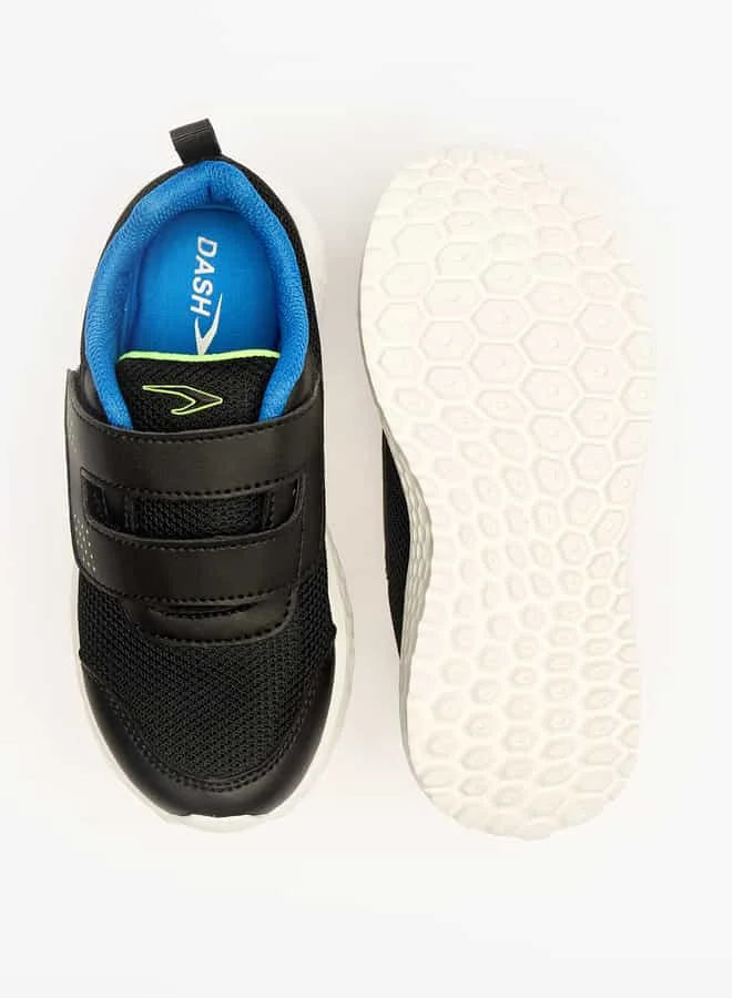 Dash Boys Textured Sports Shoes with Hook and Loop Closure