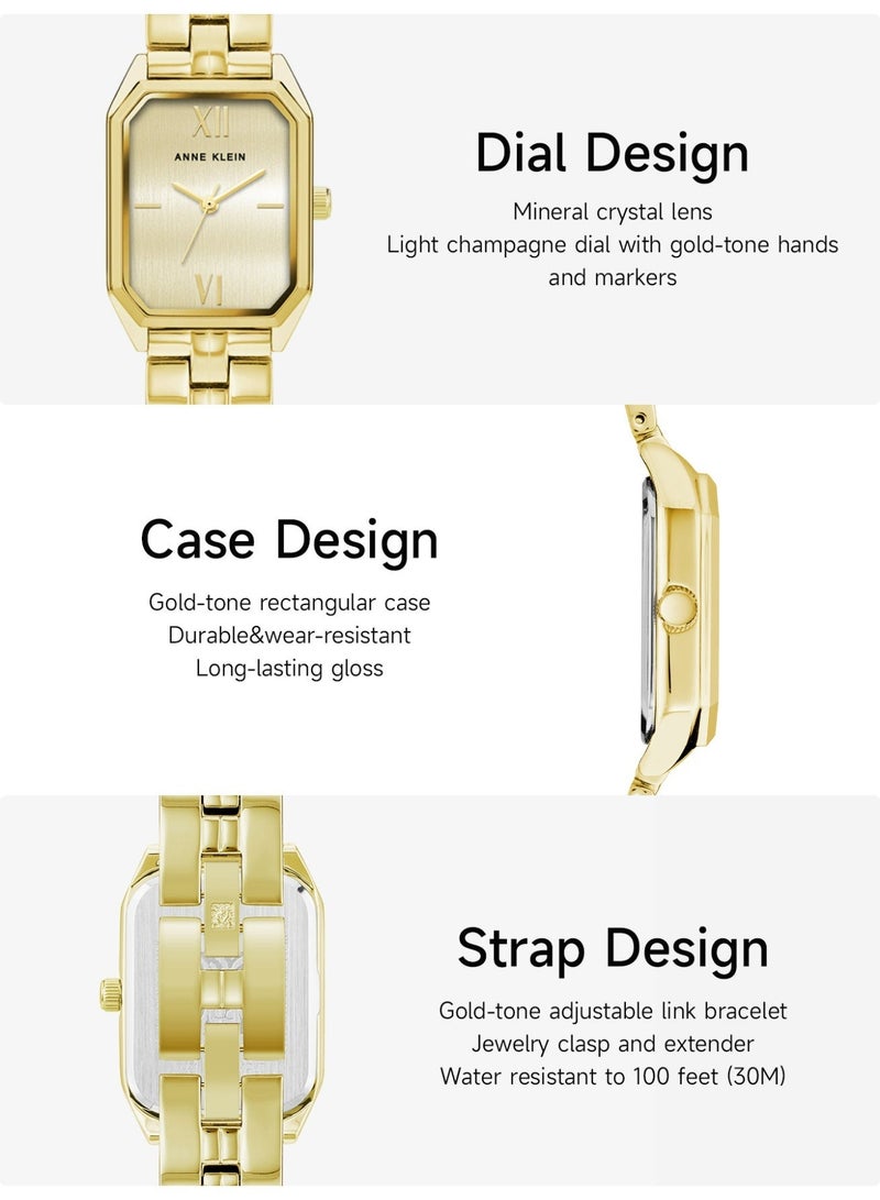 آن كلاين ساعة معصم معدنية مثمنة الشكل للنساء - Image 3