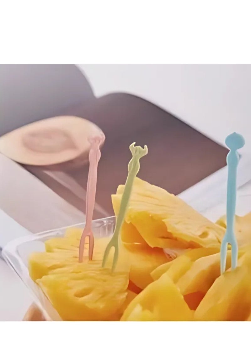 طقم شوك فاكهة بلاستيك صغيرة للحفلات – وردي (50 قطعة) - Image 3