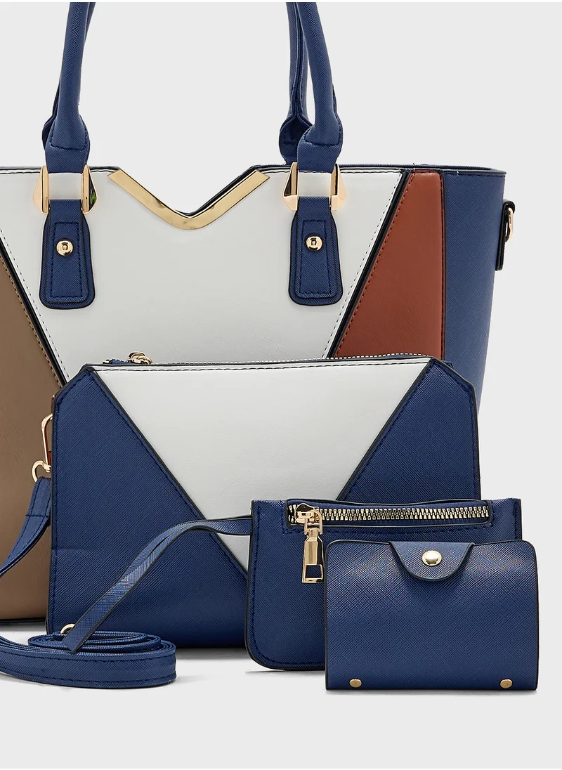 ELLA 4 In 1 Handbag Set With Tote, Crossbody, Pouch And Cardholder