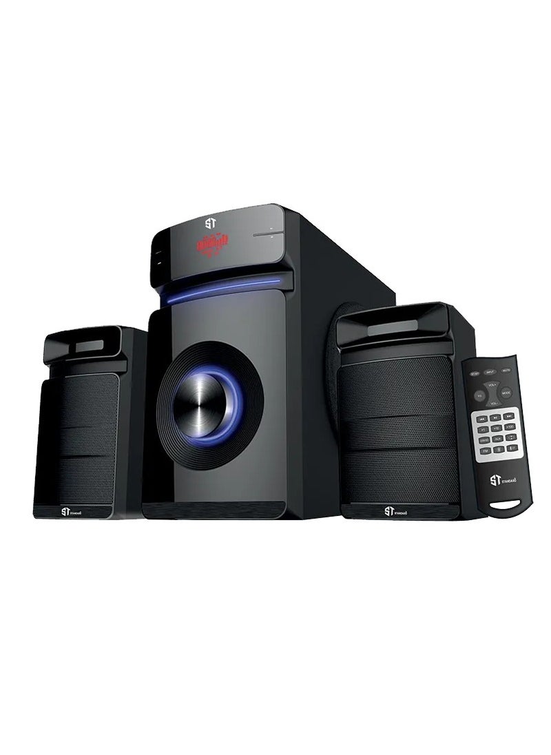 Standard Speaker Standard 2.1 VORTEX 6000 Power 60 Watt illuminated multimedia speaker Optical Cable - Aux - Bluetooth - Usb - Sd card - Radio - Led Screen - Remote - Full Function  - Image 2