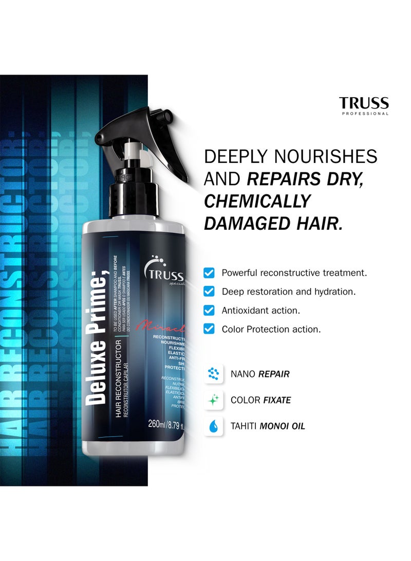 تروس شامبو وبلسم Truss Frizz Zero (300 مل لكل منهما) + قناع شعر صيفي (180 جم) + كريم Deluxe Prime Leave-In مجانًا (260 مل) - مجموعة كاملة للعناية بالشعر مضادة للتجعد من 4 خطوات - Image 4