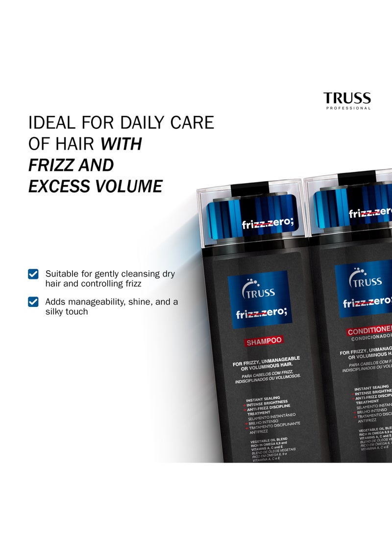 تروس شامبو وبلسم Truss Frizz Zero (300 مل لكل منهما) + قناع شعر صيفي (180 جم) + كريم Deluxe Prime Leave-In مجانًا (260 مل) - مجموعة كاملة للعناية بالشعر مضادة للتجعد من 4 خطوات - Image 2