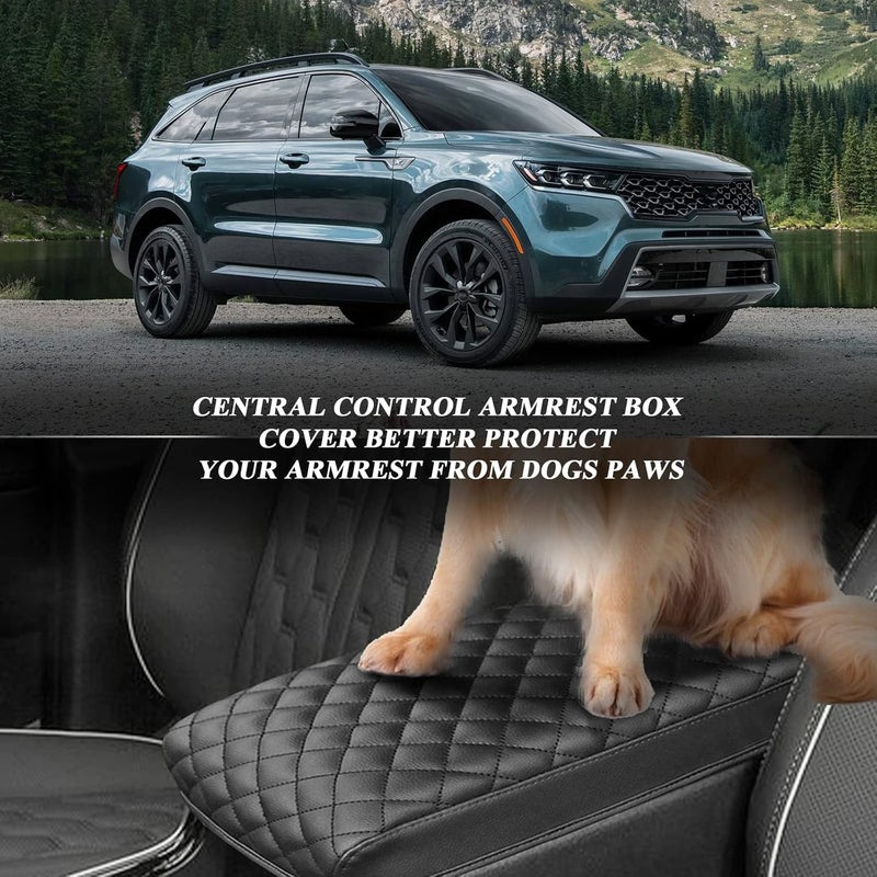 BIBIBO for 2023 Kia Sorento Center Console Armrest Cover,Armrest Cushion for 2021 2022 2023 Sorento Console Lid,Car Arm Rest Pad Seat Box Cover Protector,Sorento Interior Accessories Armrest Protector - Image 3