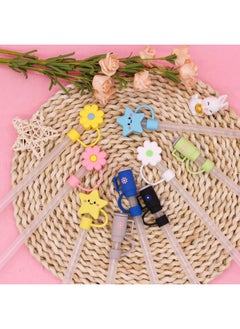 Generic New Large Diameter 10mm Dust-proof Straw Cap Can Be Recycled Cute Milk Tea Cup Thick Straw Plug Manufacturers Supply-Color:American Hot Dog 10mm-Specifications:Bag With Straw [straw Color Random]]  - Image 5