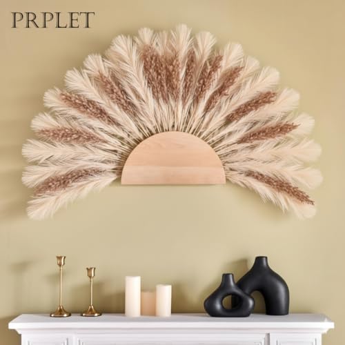 Prplet Faux Pampas Grass – 24 Pcs Small Artificial Flowers for Living Room Home Office and Wedding Decoration (Beige) - Image 5