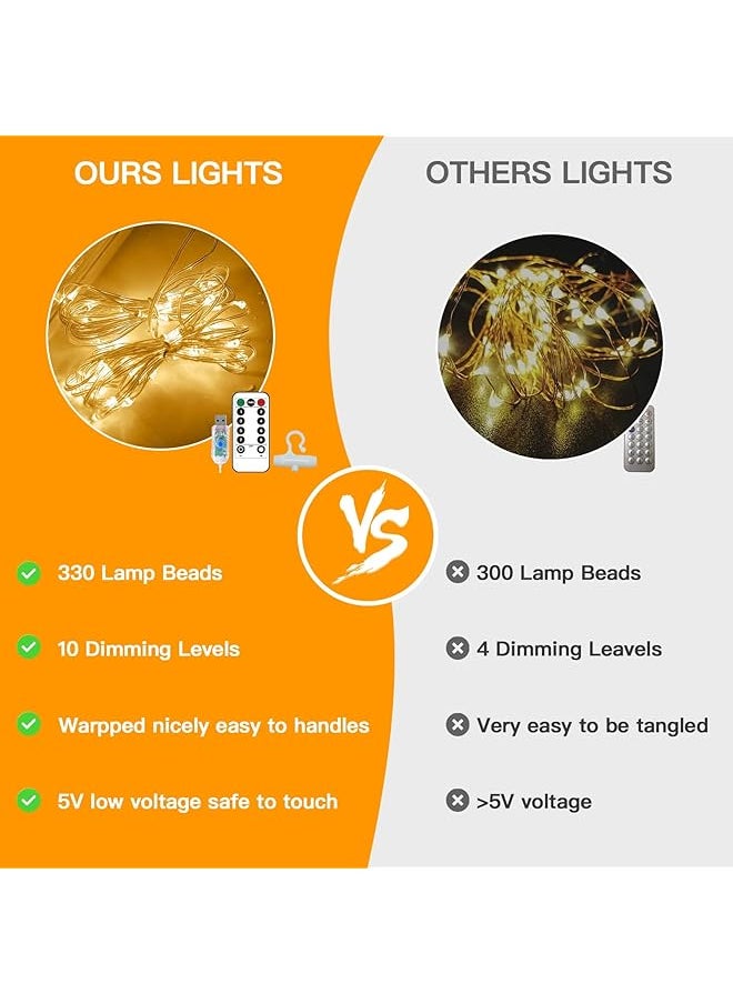 Arabest Curtain Lights 300Led 3×3M Curtain String Lights With Remote 8 Lighting Modes Dimmable Timer Led Curtain Lights Fairy Lights With Usb Powered For Bedroom Party Wedding Home Decorations  - Image 4