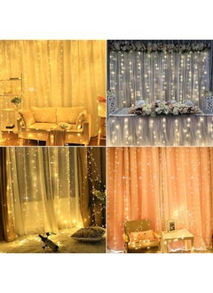 Arabest Curtain Lights 300Led 3×3M Curtain String Lights With Remote 8 Lighting Modes Dimmable Timer Led Curtain Lights Fairy Lights With Usb Powered For Bedroom Party Wedding Home Decorations  - Image 3