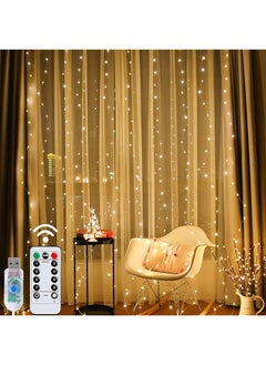 Arabest Curtain Lights 300Led 3×3M Curtain String Lights With Remote 8 Lighting Modes Dimmable Timer Led Curtain Lights Fairy Lights With Usb Powered For Bedroom Party Wedding Home Decorations  - Image 1