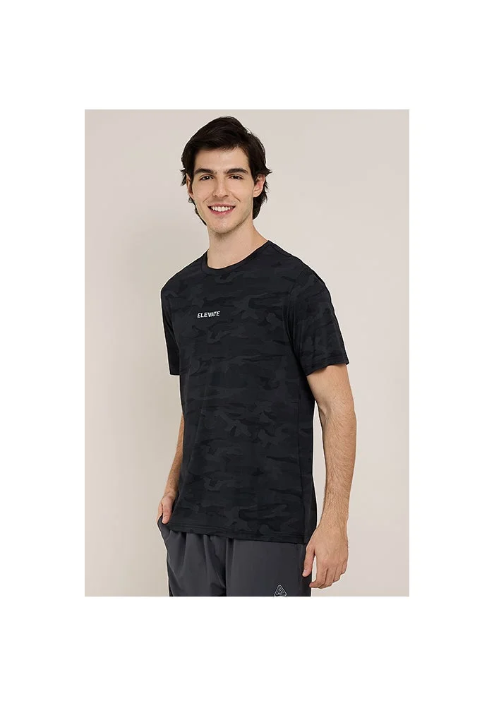 R&b Printed Active T-Shirt with Crew Neck and Short Sleeves