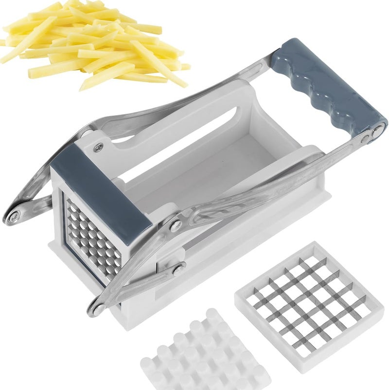 windforgecraft Potato Chipper French Fry Cutter with 2 Easily Replaceable Blades Stainless Steel Potato Slicer Fast Cutting Potato Chip Cutter Dicer Multifunction Vegetable Fruit Chipper for Potato Onion (Blue) - Image 1