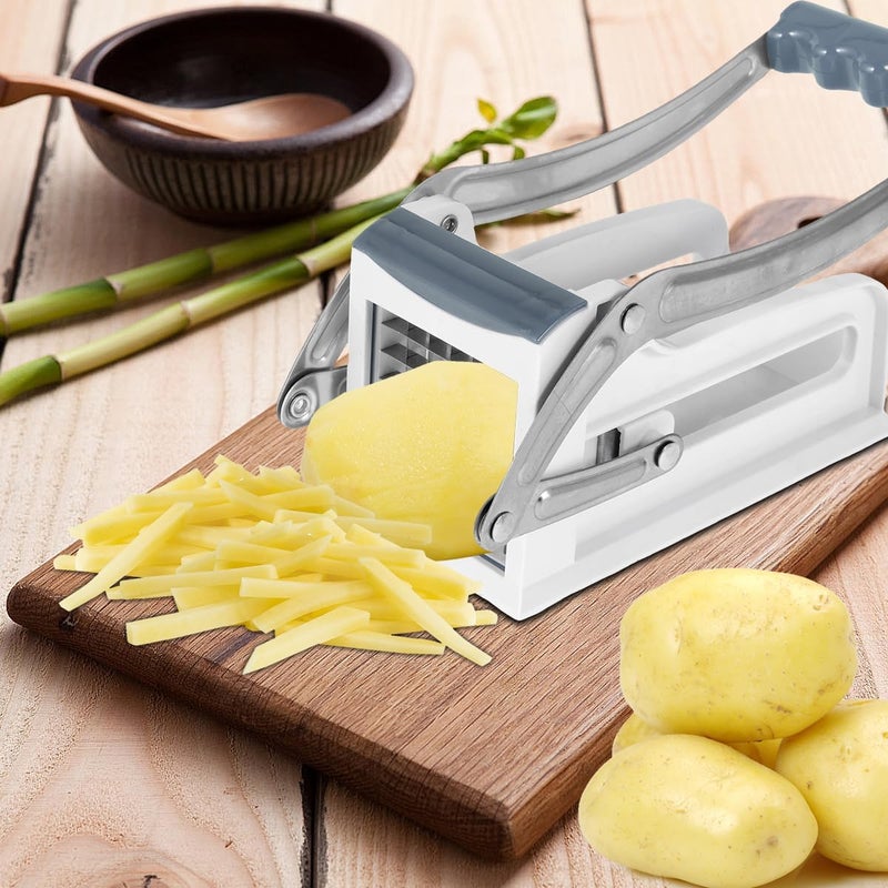 windforgecraft Potato Chipper French Fry Cutter with 2 Easily Replaceable Blades Stainless Steel Potato Slicer Fast Cutting Potato Chip Cutter Dicer Multifunction Vegetable Fruit Chipper for Potato Onion (Blue) - Image 4