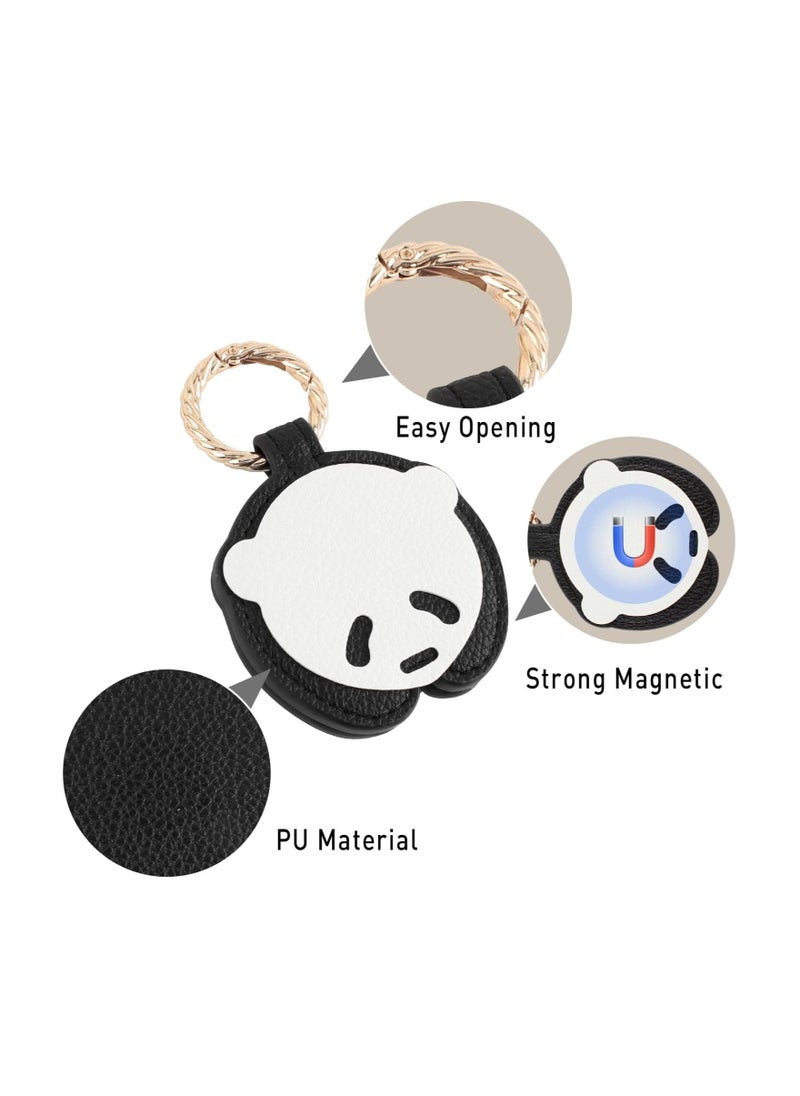 Magnetic Hat Clip for Travel, PU Hat Clip, Handbag Hat Holder Bag Hat Holder Clip for Men Women Backpack Luggage, Panda Pattern, 1 Pcs  - Image 2