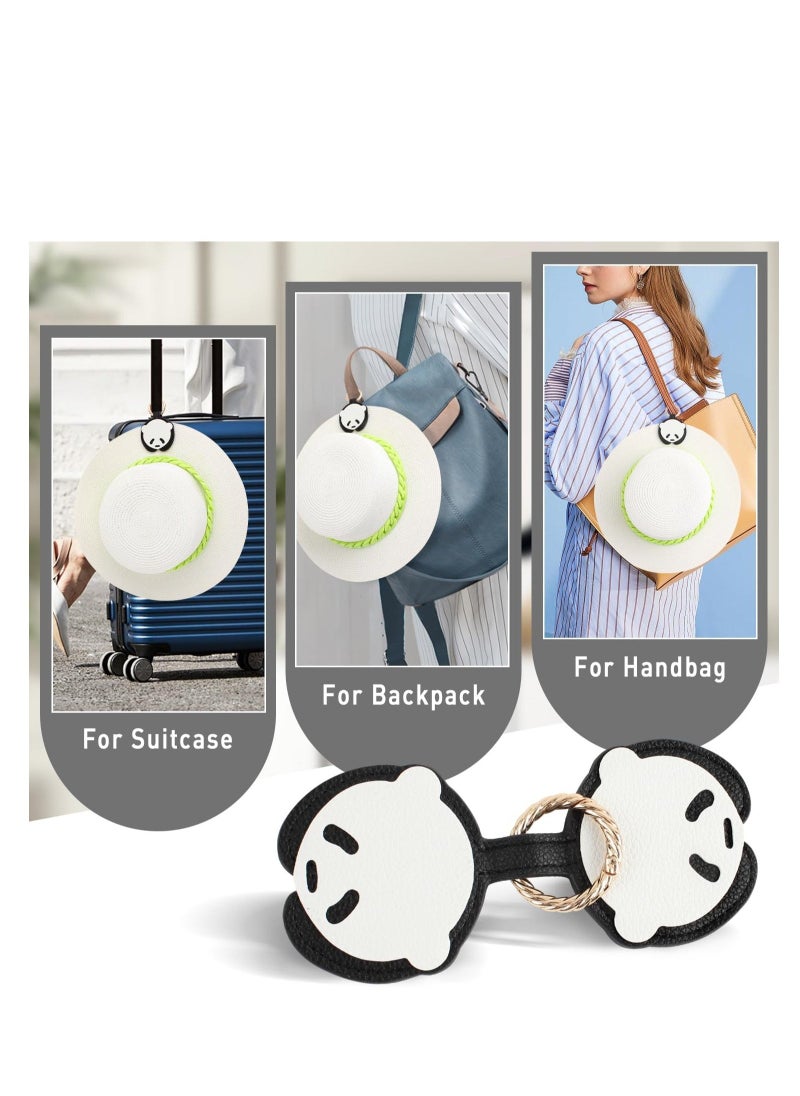 Magnetic Hat Clip for Travel, PU Hat Clip, Handbag Hat Holder Bag Hat Holder Clip for Men Women Backpack Luggage, Panda Pattern, 1 Pcs  - Image 4