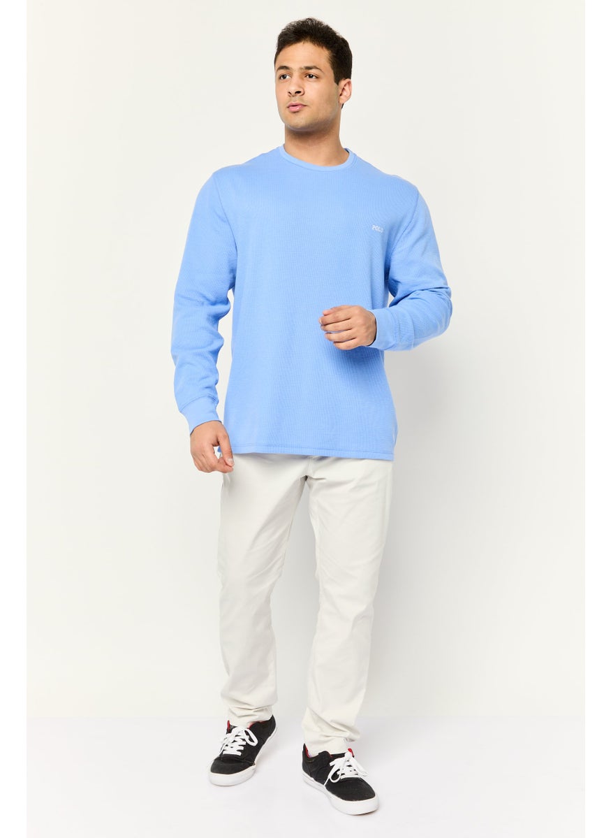 POLO RALPH LAUREN - Men Crew Neck Embroidered Logo Long Sleeves Sweatshirt, Blue - Image 1