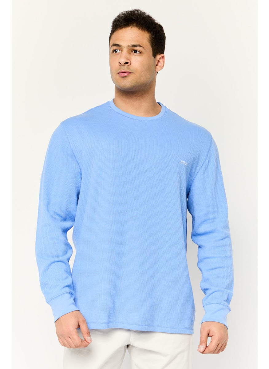 POLO RALPH LAUREN - Men Crew Neck Embroidered Logo Long Sleeves Sweatshirt, Blue - Image 1