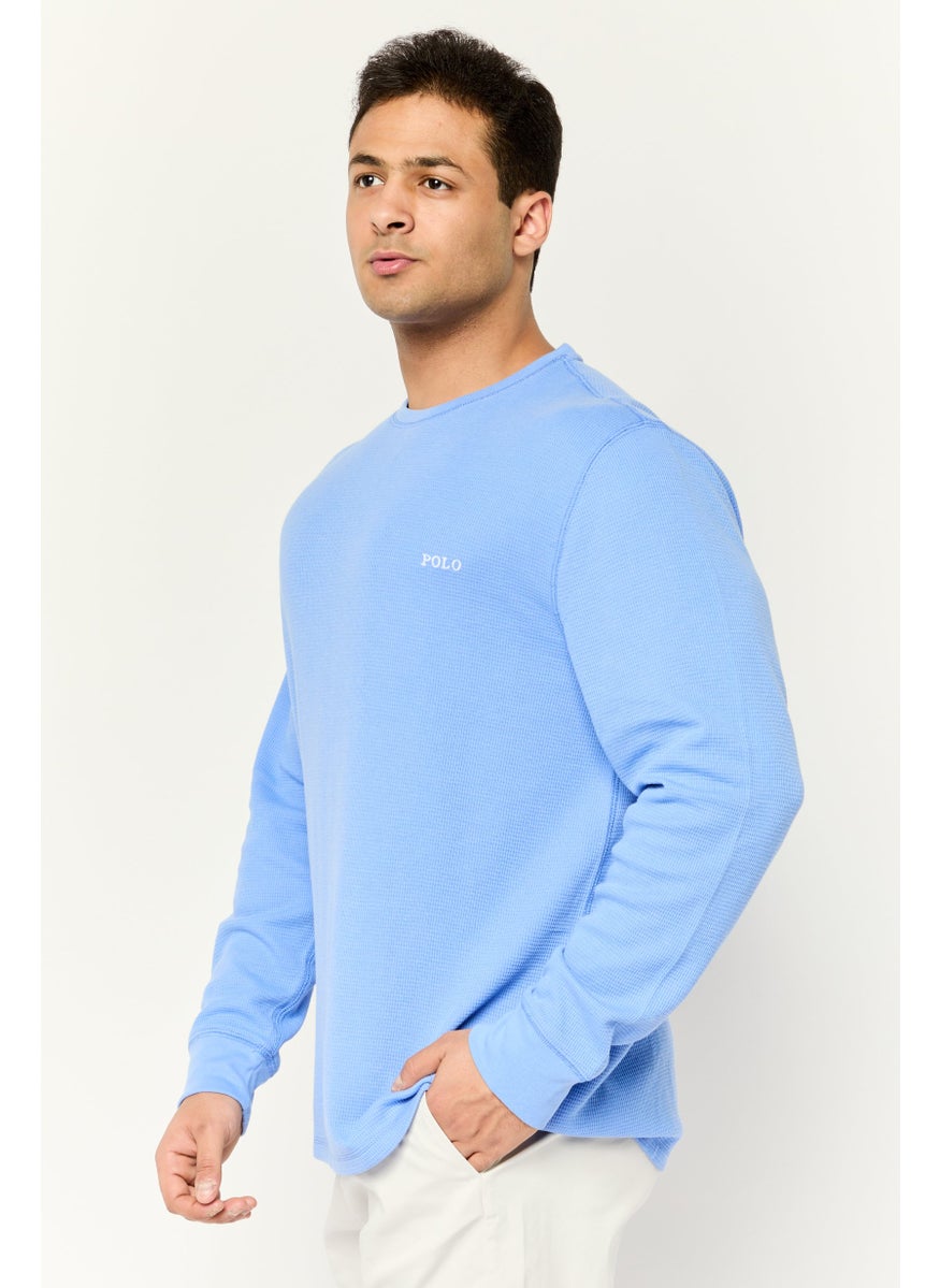 POLO RALPH LAUREN - Men Crew Neck Embroidered Logo Long Sleeves Sweatshirt, Blue - Image 1