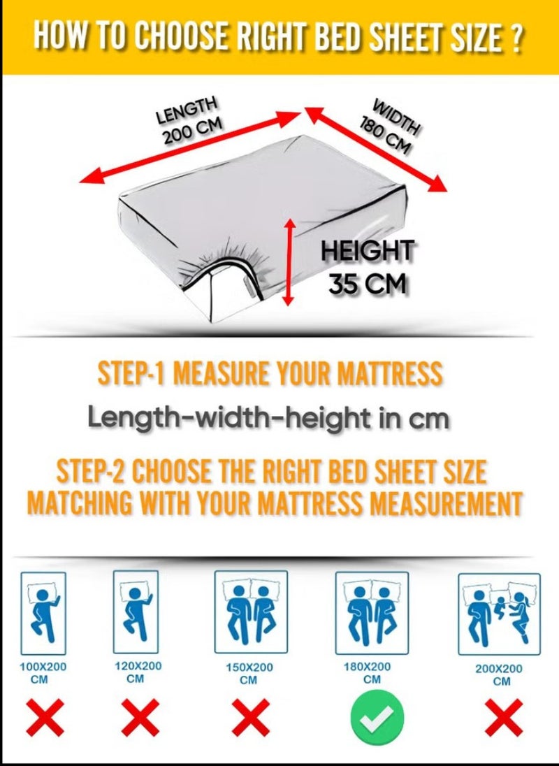 Blueberry Striped Queen Fitted Sheet Sets Beige Color Cotton 3 Piece Set Deep Pocket 180x200+35cm - Image 5