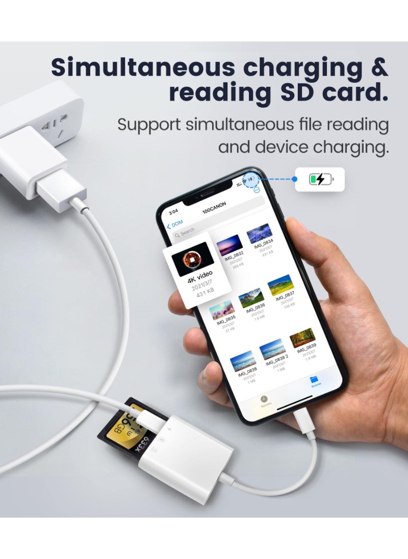 Sd Card Reader For Iphone Ipad Trail Game Camera Sd Card Reader Viewer Memory Card Reader Adapter With Sd And Microsd Card Slots Plug And Play