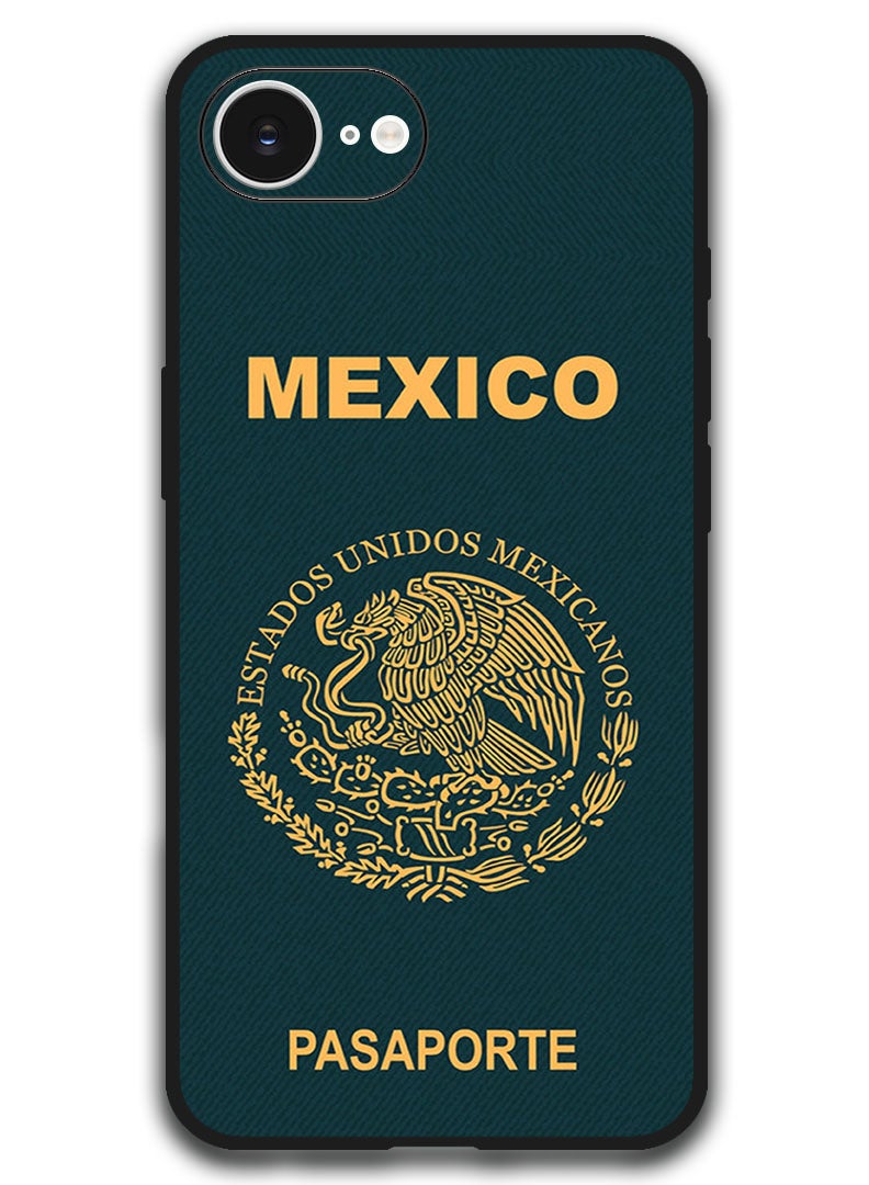 Theodor Case Compatible with Apple iPhone 17e / 16e 6.1 Inch Protection Shockproof Bumper Cover - Mexico Passport - Image 1