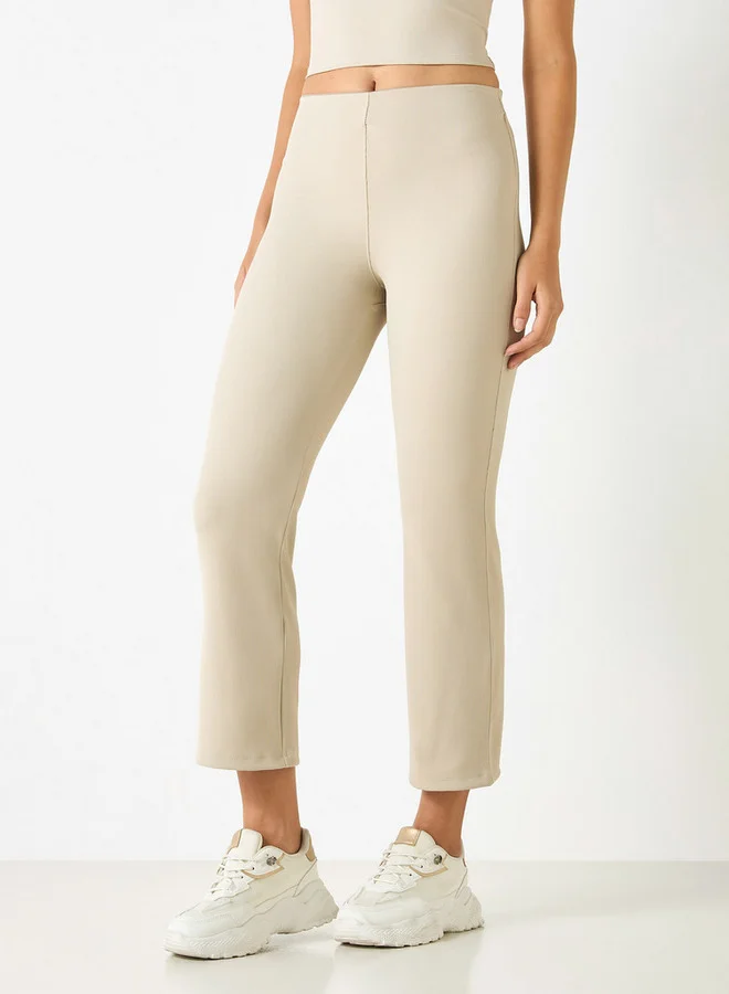 ADOT by Splash Ribbed Leggings with Elasticated Waistband
