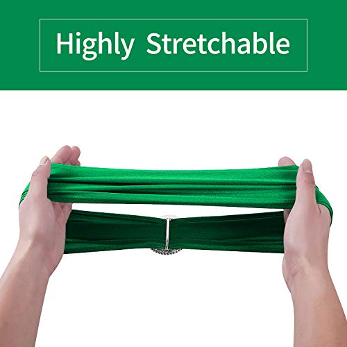 Peomeise 50pcs Emerald Spandex Chair Sashes with Buckle Slider for Wedding, Party Decoration - Image 5