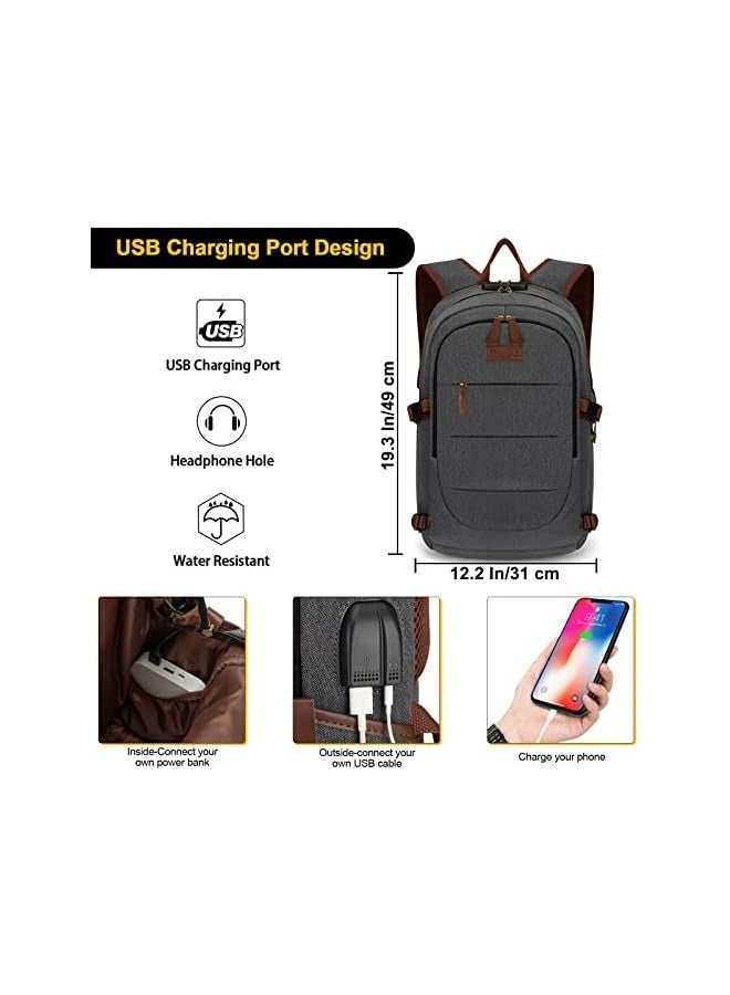Tzowla Laptop Backpack,School Backpack for Men,Anti-Theft Travel Rucksack Fit 15.6"Laptop with USB Charging Port and lock - Image 2