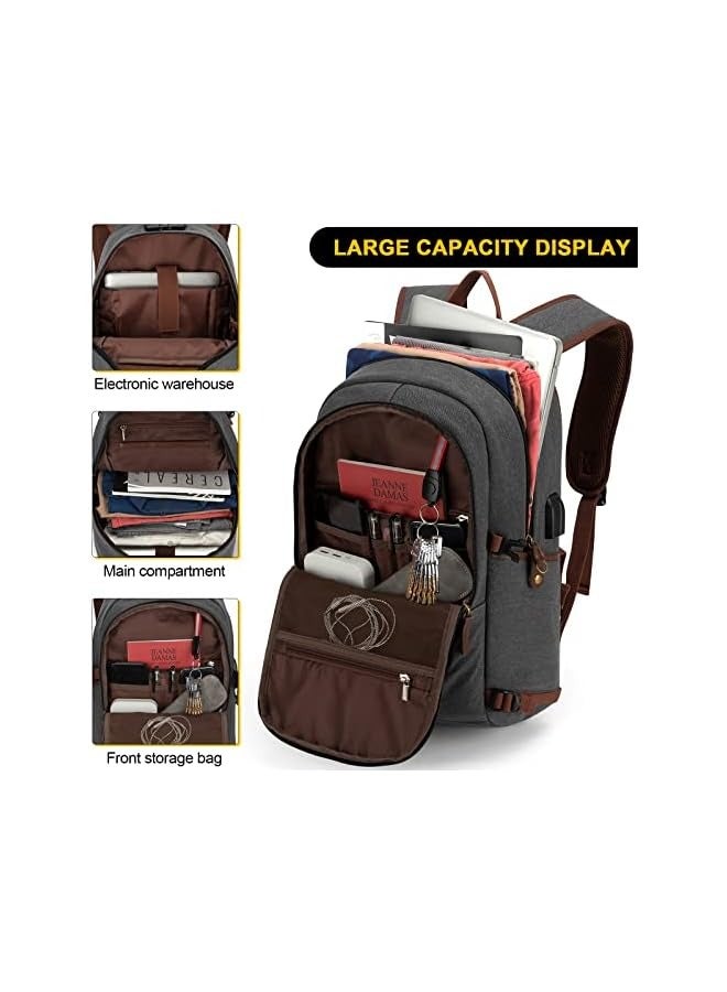Tzowla Laptop Backpack,School Backpack for Men,Anti-Theft Travel Rucksack Fit 15.6"Laptop with USB Charging Port and lock - Image 4
