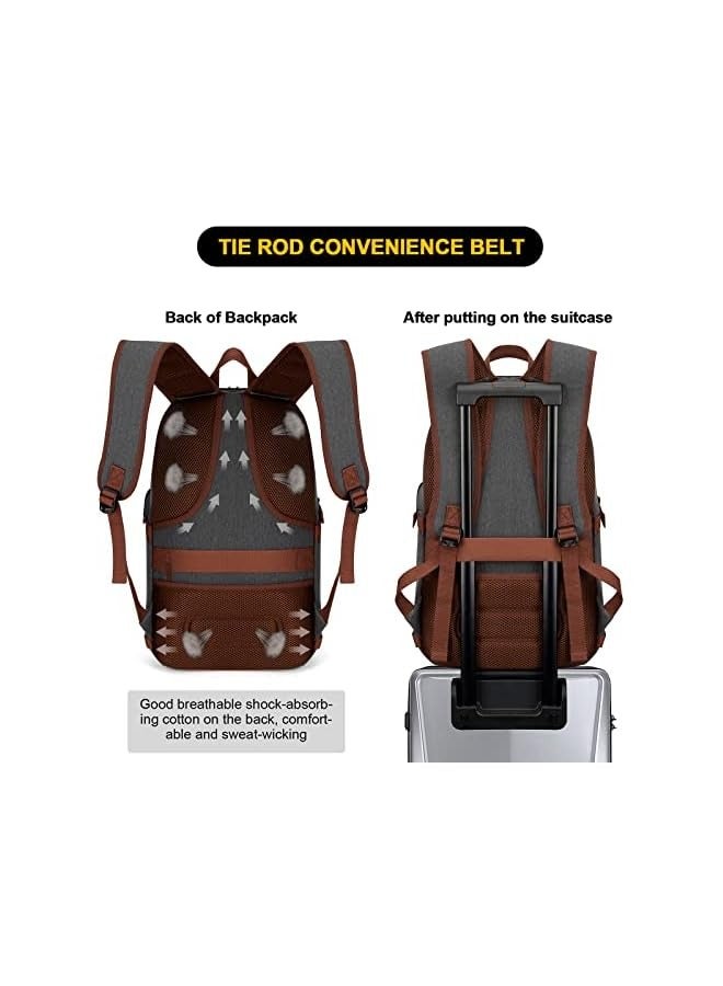 Tzowla Laptop Backpack,School Backpack for Men,Anti-Theft Travel Rucksack Fit 15.6"Laptop with USB Charging Port and lock - Image 5