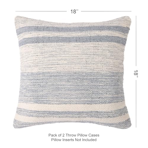 Red Earth REDEARTH · Tufted Throw Pillow Cushion Covers - Boho Textured Woven Decorative Cases Set for Couch - Sofa - Bed - Farmhouse - Chair - Patio - Outdoor - car - 100% Cotton (18x18 ; Gray) Pack of 2 - Image 2