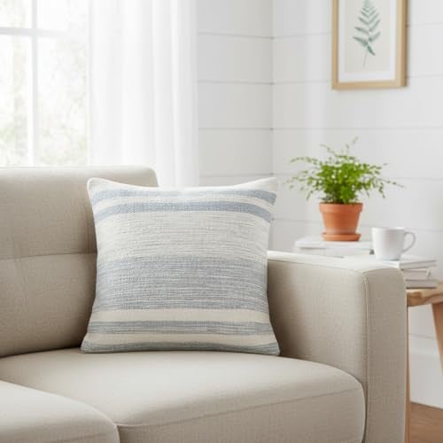 Red Earth REDEARTH · Tufted Throw Pillow Cushion Covers - Boho Textured Woven Decorative Cases Set for Couch - Sofa - Bed - Farmhouse - Chair - Patio - Outdoor - car - 100% Cotton (18x18 ; Gray) Pack of 2 - Image 3